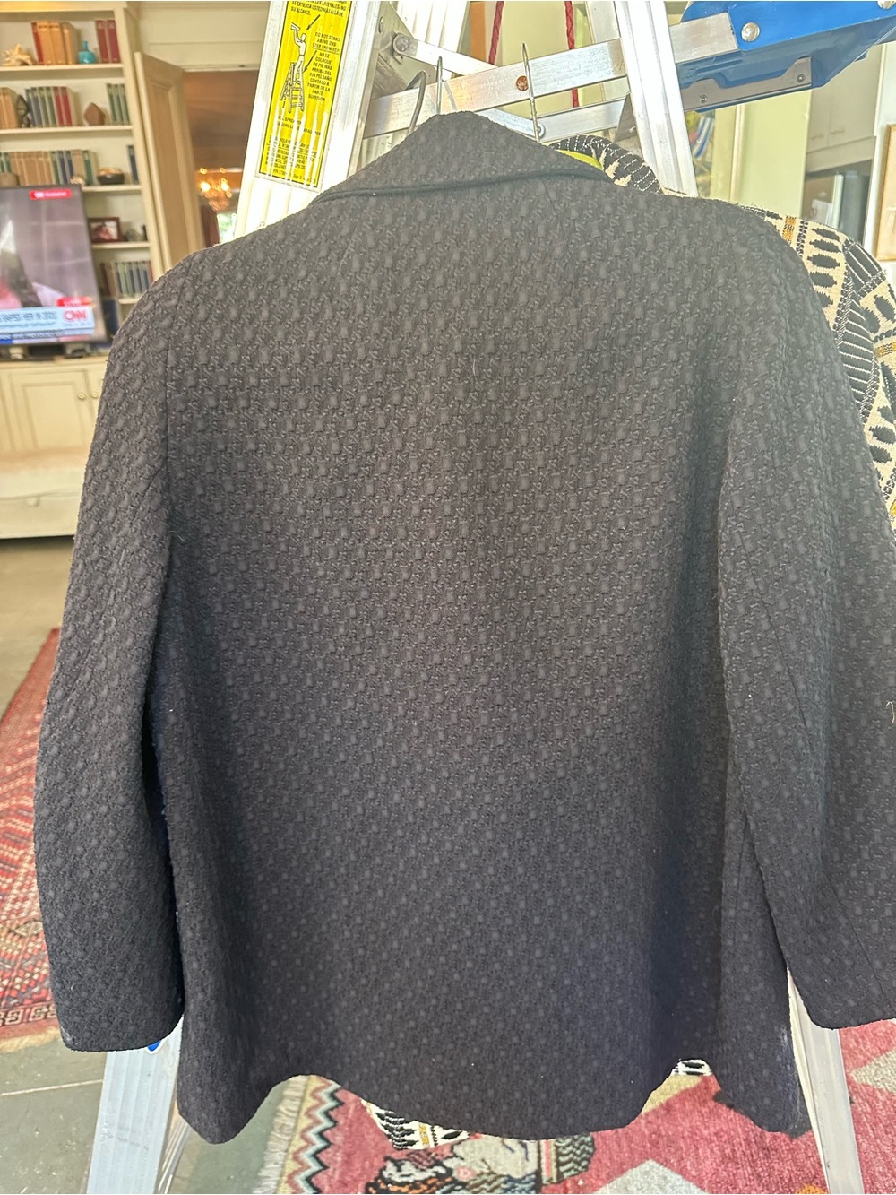 Dries Van Noten Black Textured Double-Breasted Blazer - Picture 3 of 3